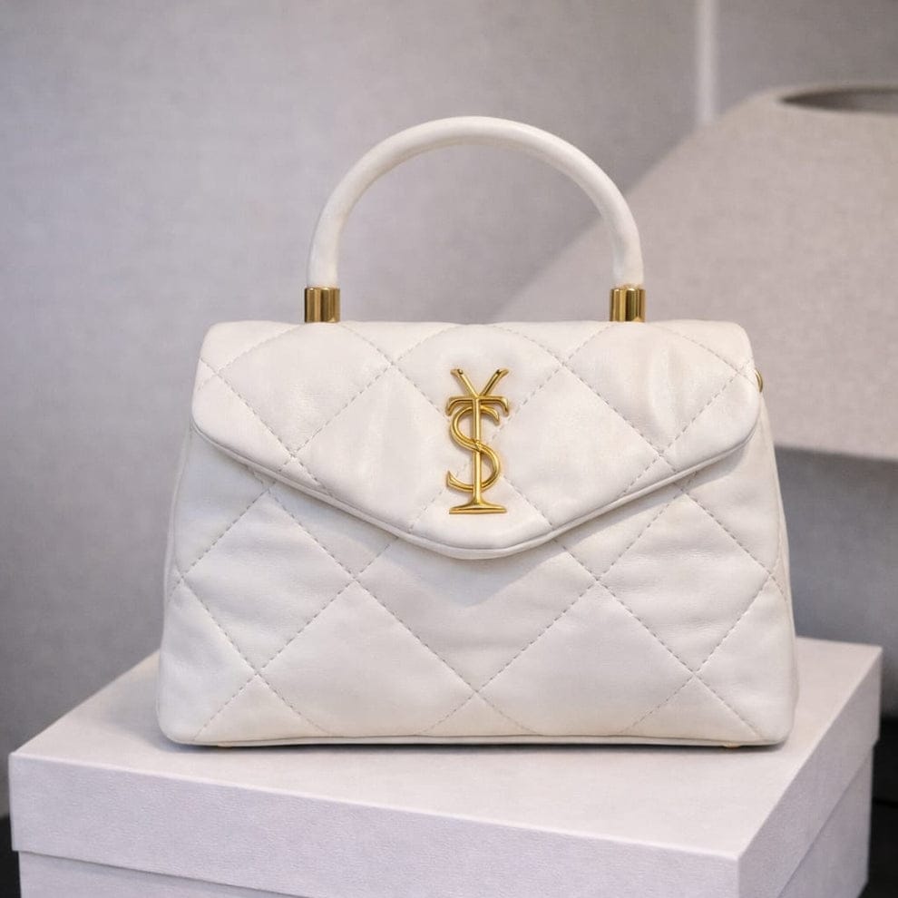 Elegant White Cushioned Handbag