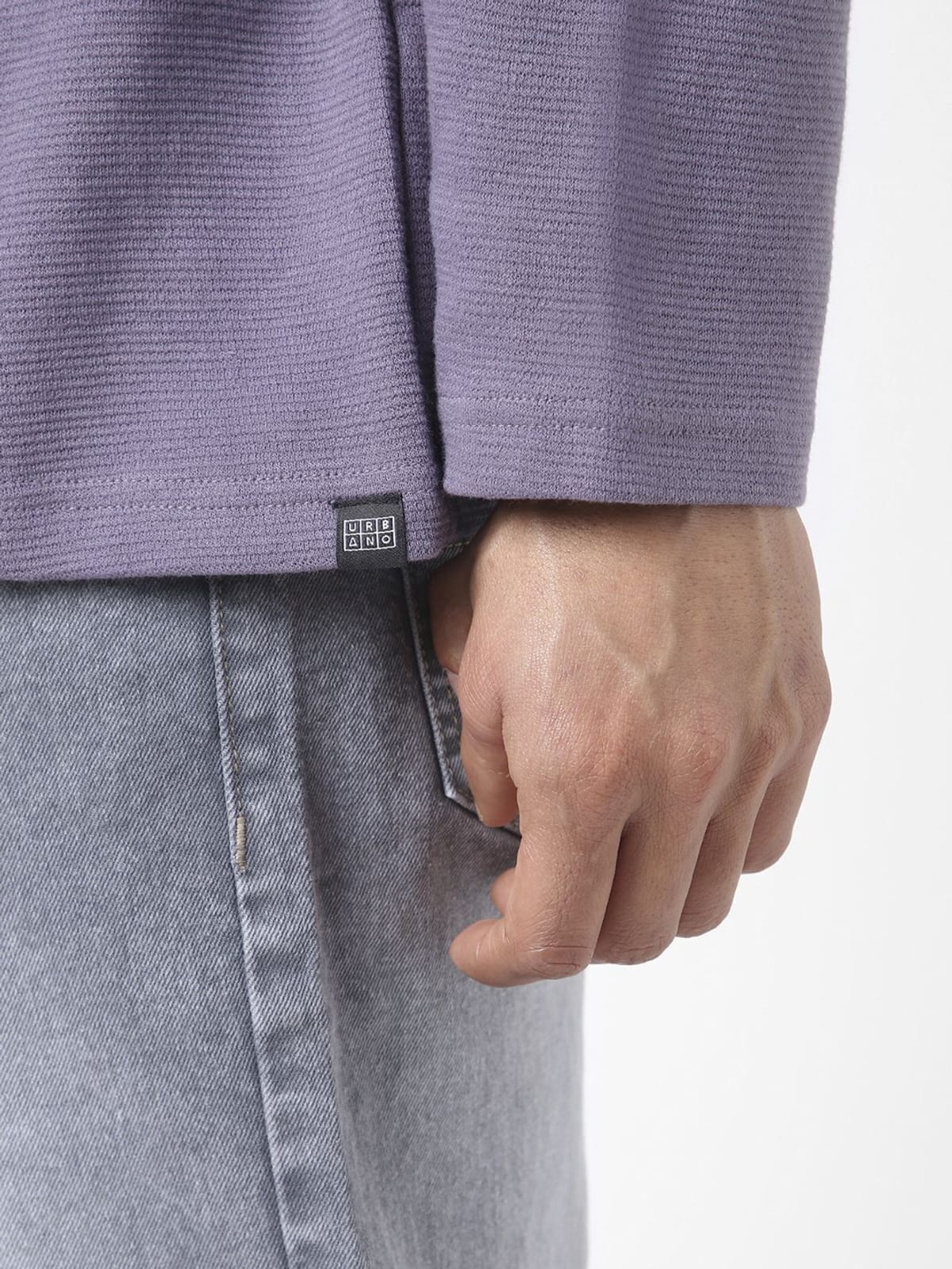 Men Solid Round Neck Pure Cotton Purple T-Shirt