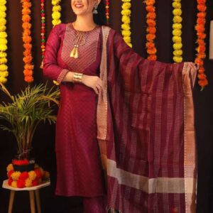 Maroon Women’s Kurta & Pant Set