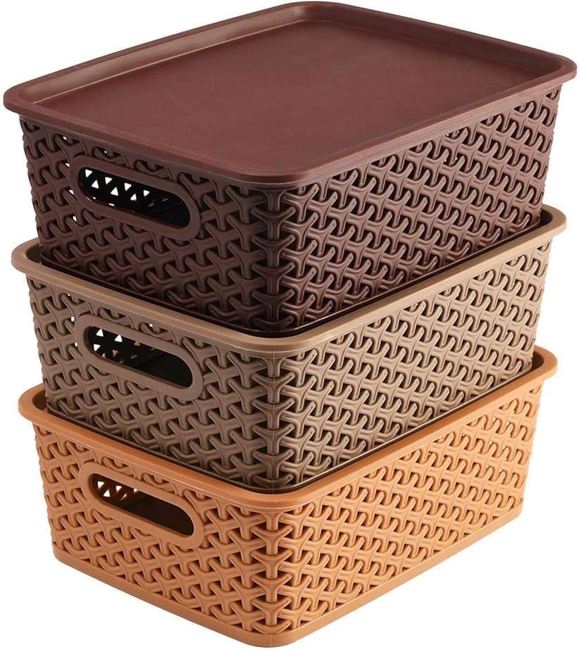 VR Pack of 3 Plastic Grocery Containers