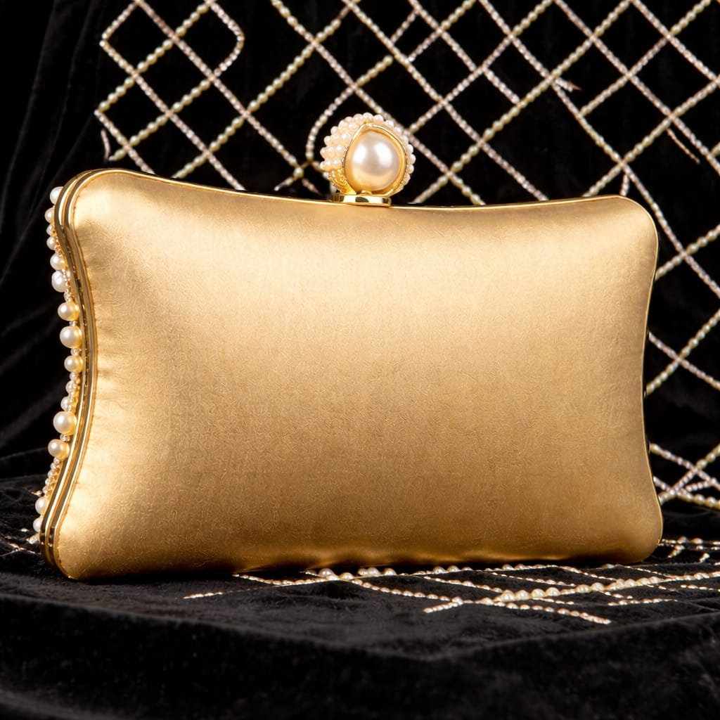 Luxury Pearl Beaded Clutch Handbag for Women