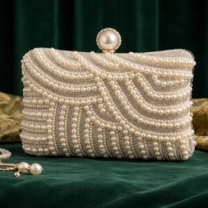 Luxury Pearl Beaded Clutch Handbag for Women