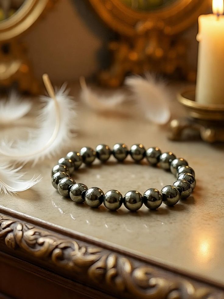 Natural Pyrite Bracelet for Men & Women
