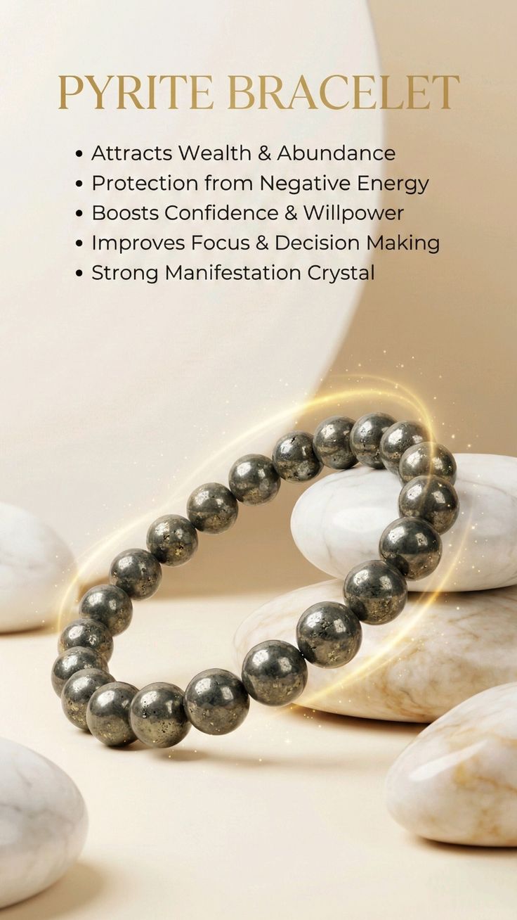 Natural Pyrite Bracelet for Men & Women