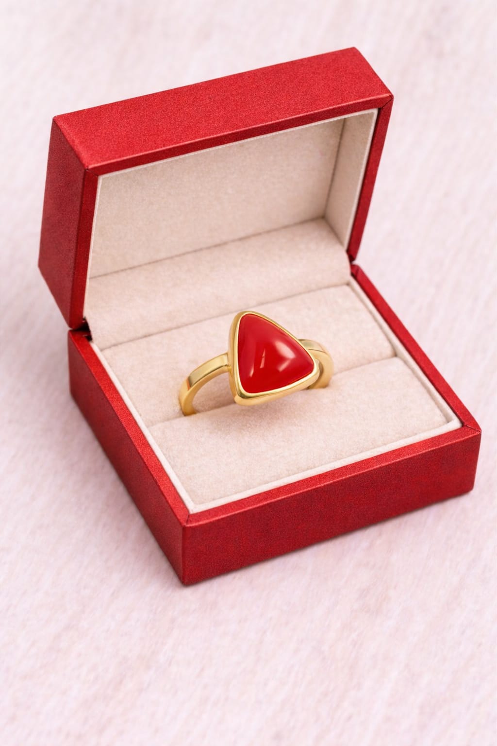 Natural Triangle Red Munga (Red Coral) Gemstone