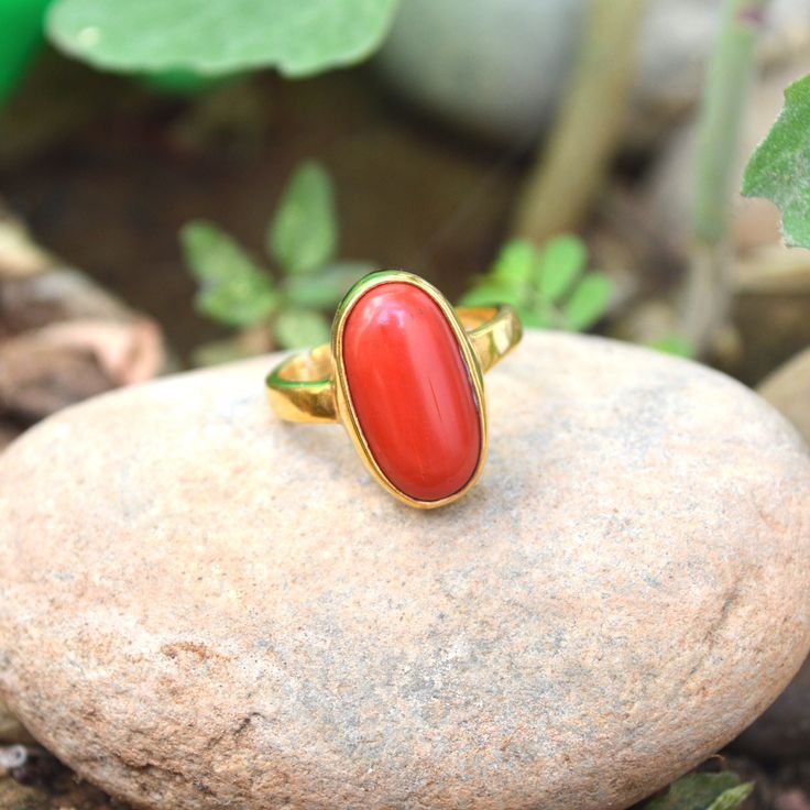 Natural Red Munga Gemstone (Red Coral Stone)