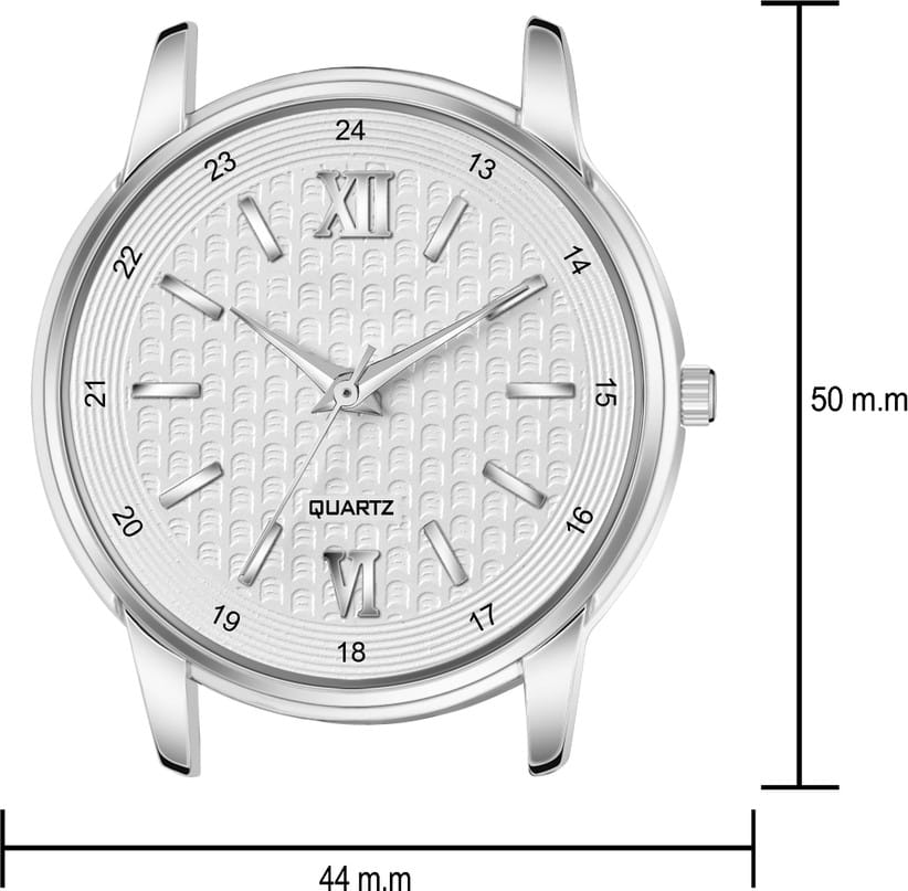 Generic Men's Analog Watch with Black Gradient Sunburst Dial and Dark Black Leather Strap | Roman Numeral Markers | Faceted Silver Case | 38mm | Formal and Smart Casual Watch for Men
